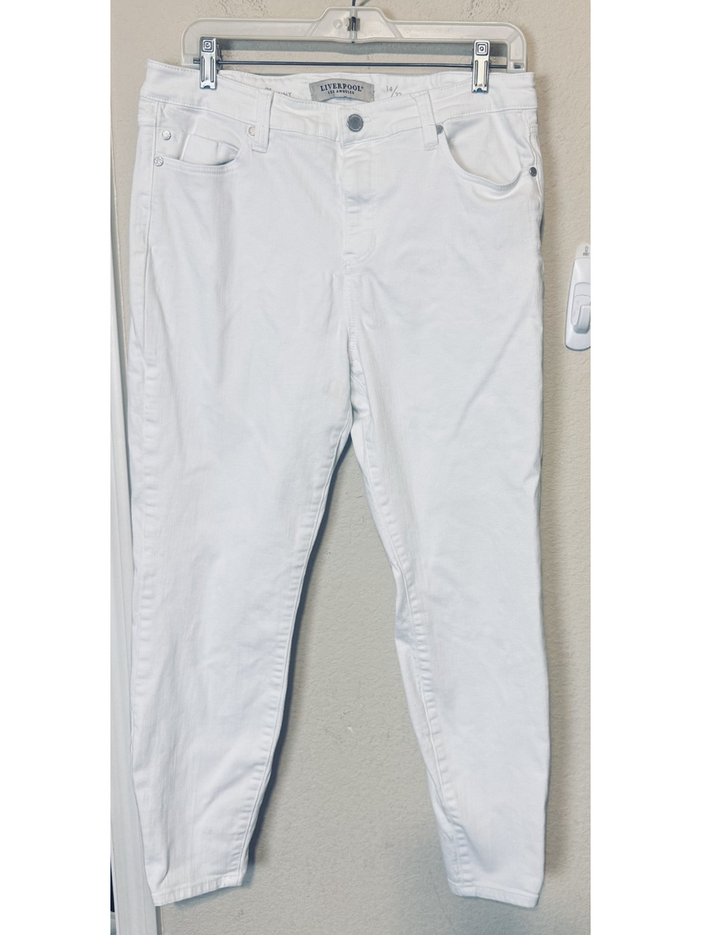 Liverpool Jeans Womens Sz‎ 14/32 White Ankle Skinny denim Classic cropped